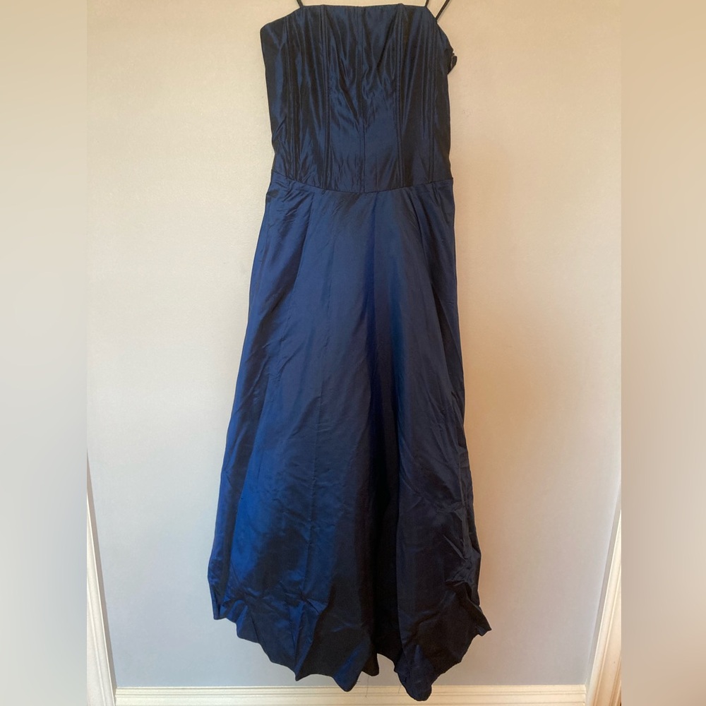 NWT Corset Blue Strapless Gown sz 9/10